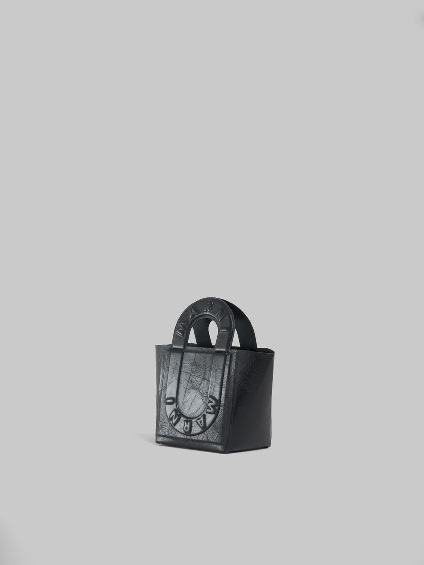 BLACK LEATHER SWEEDY SMALL TOTE BAG - 2