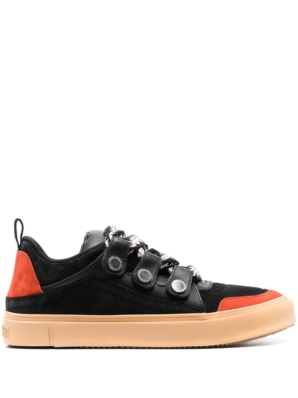 colour-block lace-up sneakers - 1