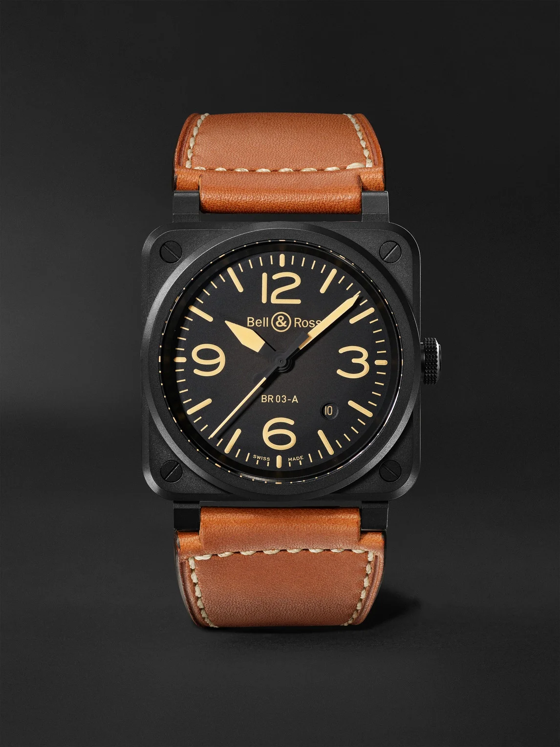 BR 03 Heritage Automatic Ceramic Watch, Ref. BR03A-HER-CE/SCA - 1
