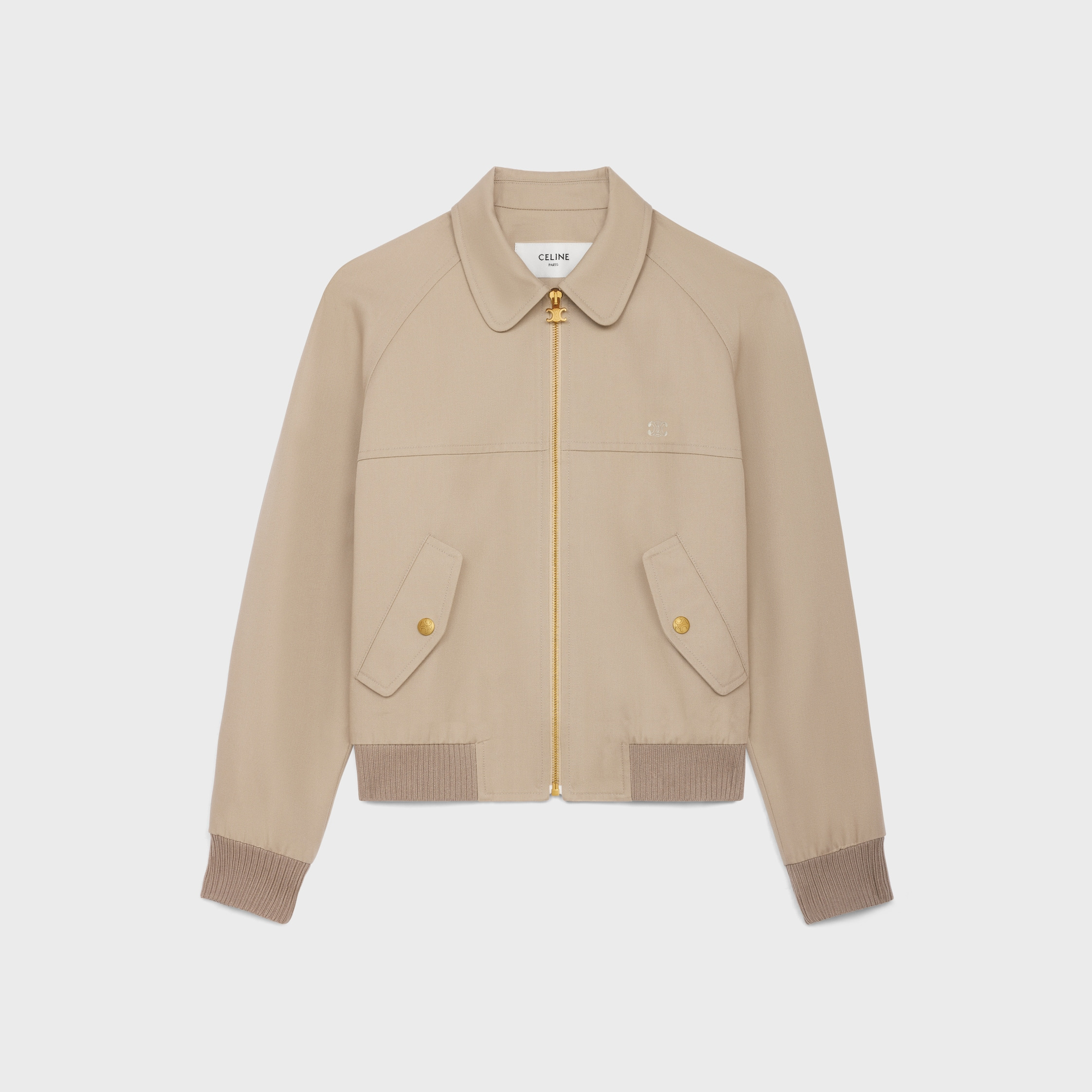 triomphe blouson jacket in cotton gabardine - 1