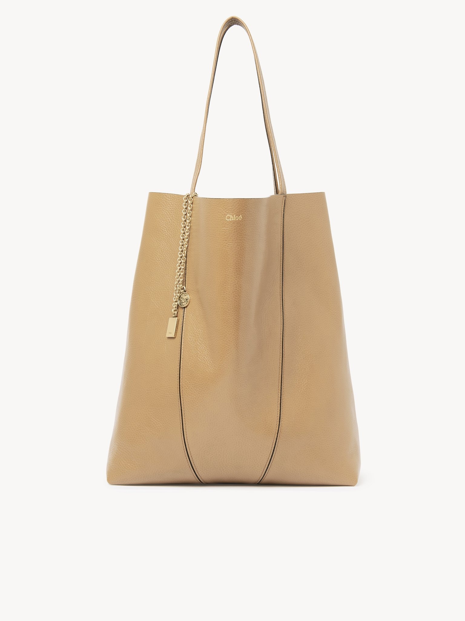 LARGE CHLOÉ SPIN TOTE BAG IN GRAINED LEATHER - 2