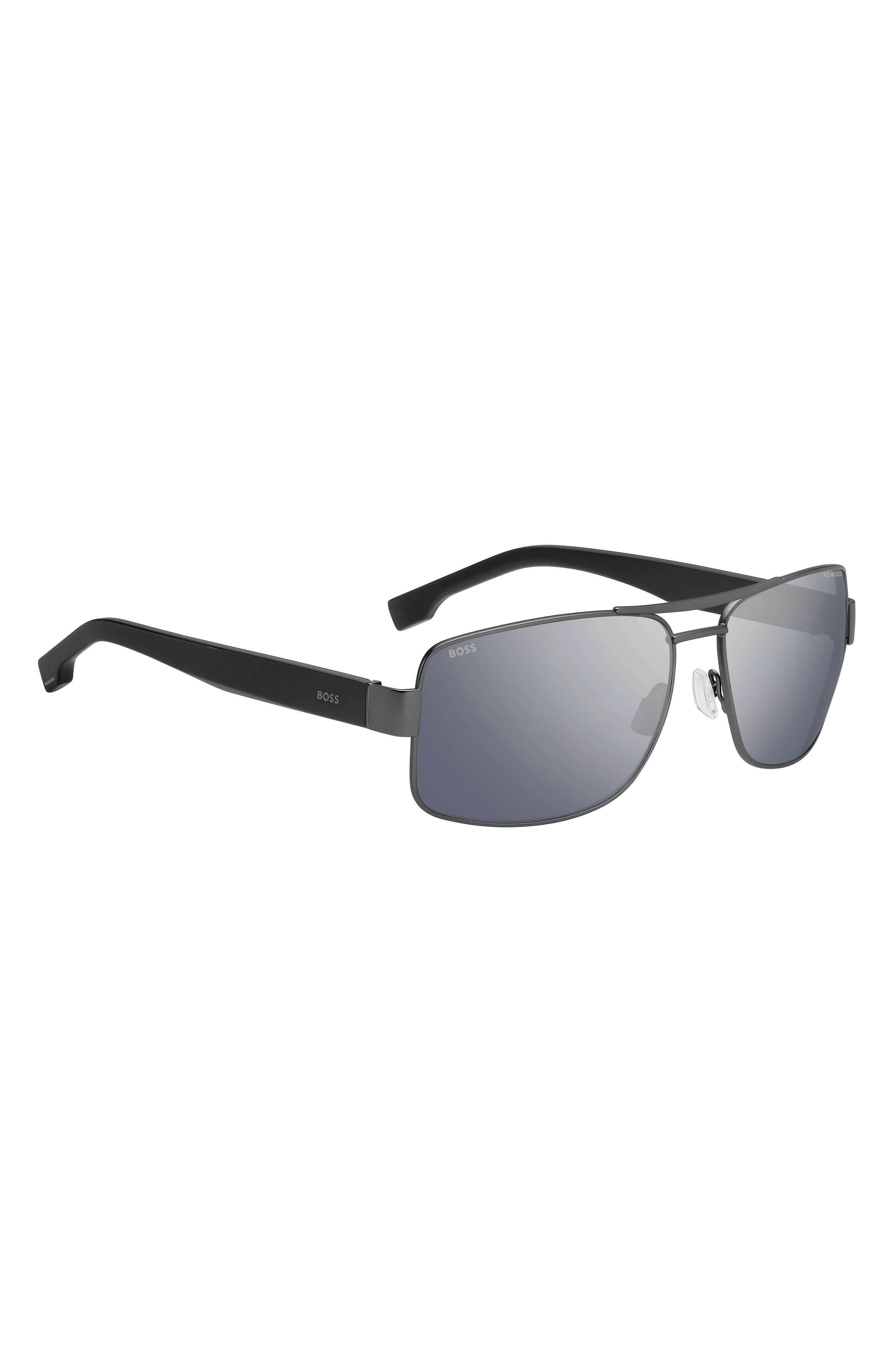 BOSS 62mm Oversize Polarized Navigator Sunglasses in Dark Ruthenium/Grey Polar at Nordstrom - 6