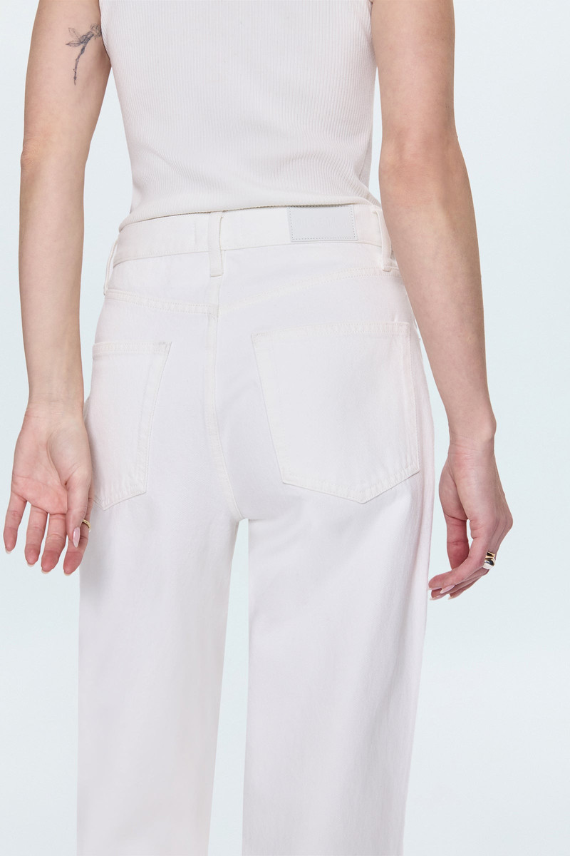 TATE HIGH RISE BOWED WIDE LEG JEAN - PAPER WHITE 6