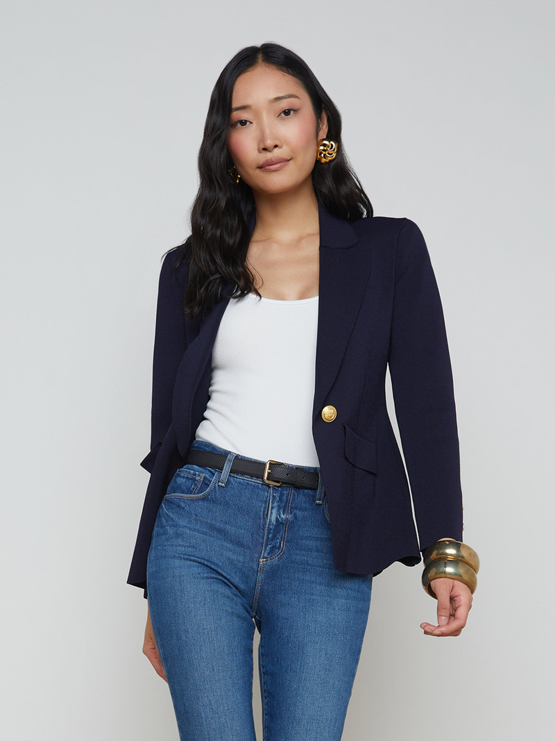 L'AGENCE Chamberlain Knit Blazer outlook