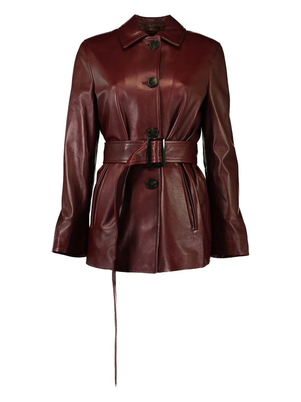 Tolmin belted leather coat - 1