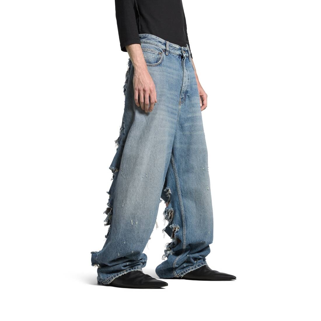 Super Destroyed Baggy Pants in Light Blue - 5