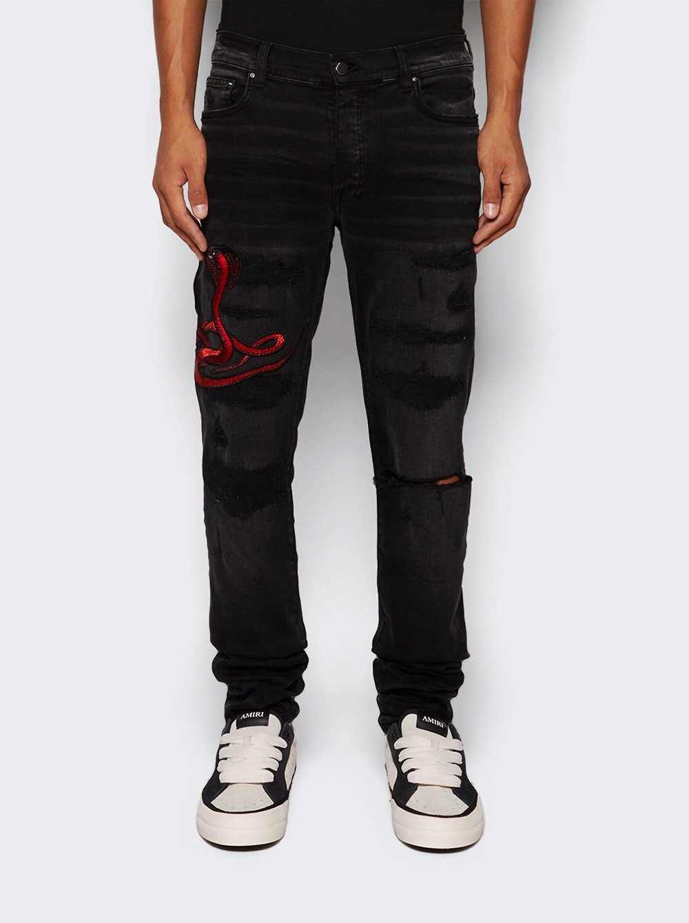 AMIRI Red Snake Archival Jean Aged Black thewebster REVERSIBLE