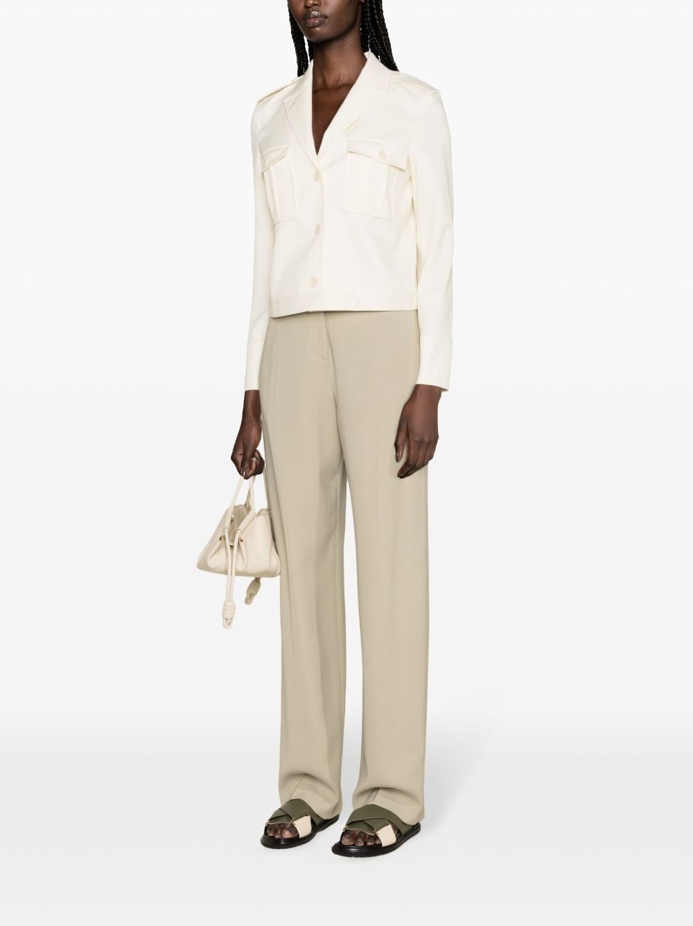 peak-lapels cropped jacket - 3