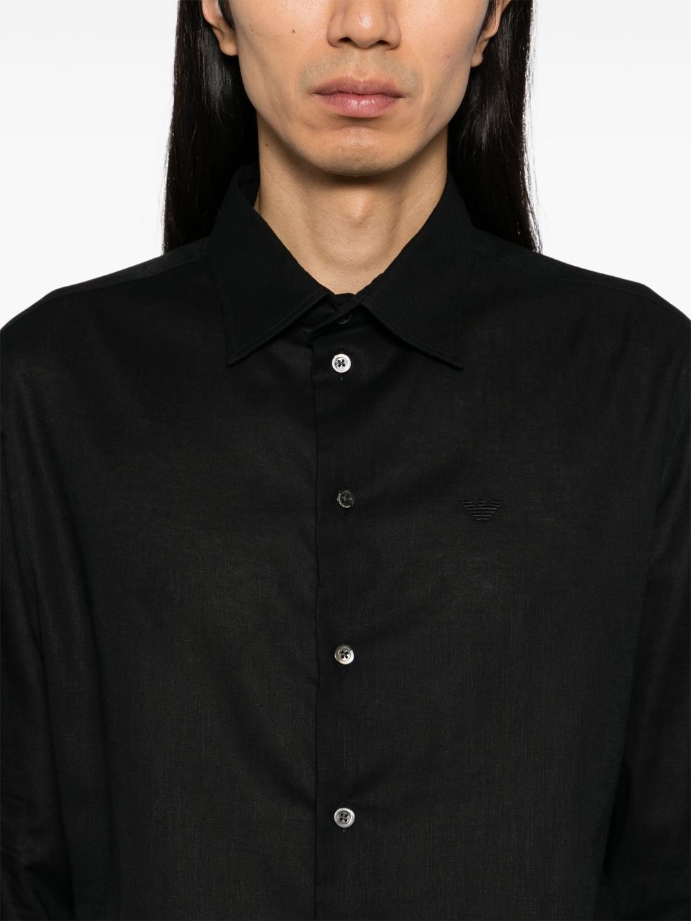 logo-embroidered shirt - 5