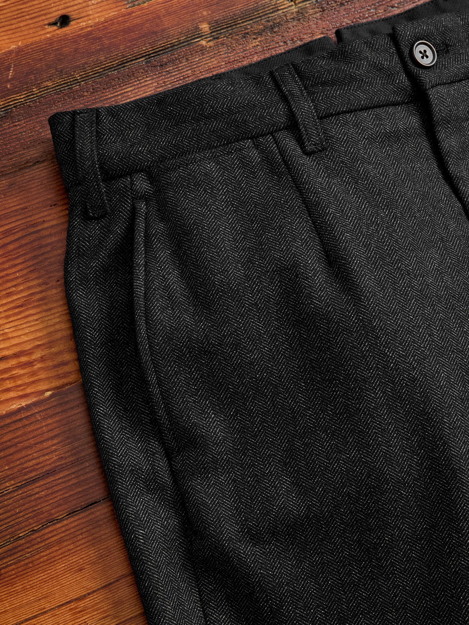 Printed Wool Andover Pants in Charcoal - 4