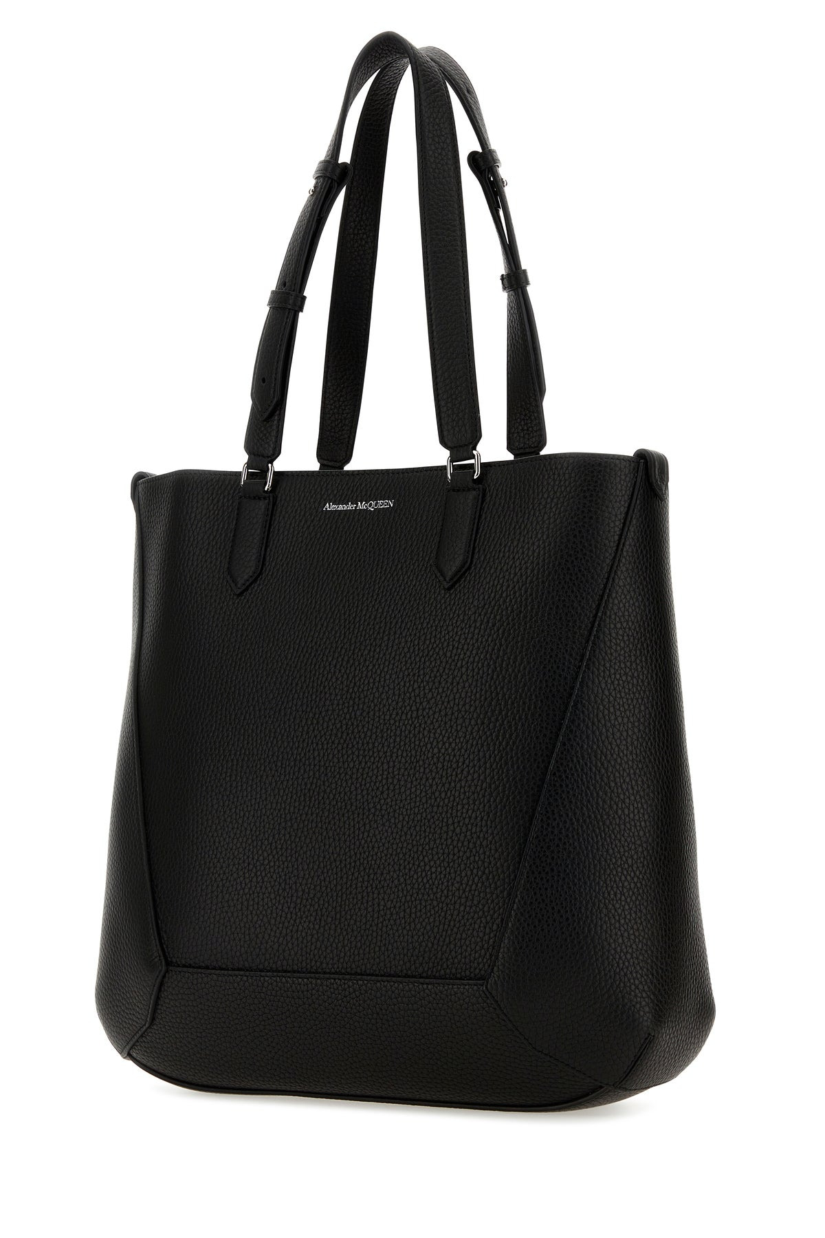 Black leather medium Edge shopping bag - 2