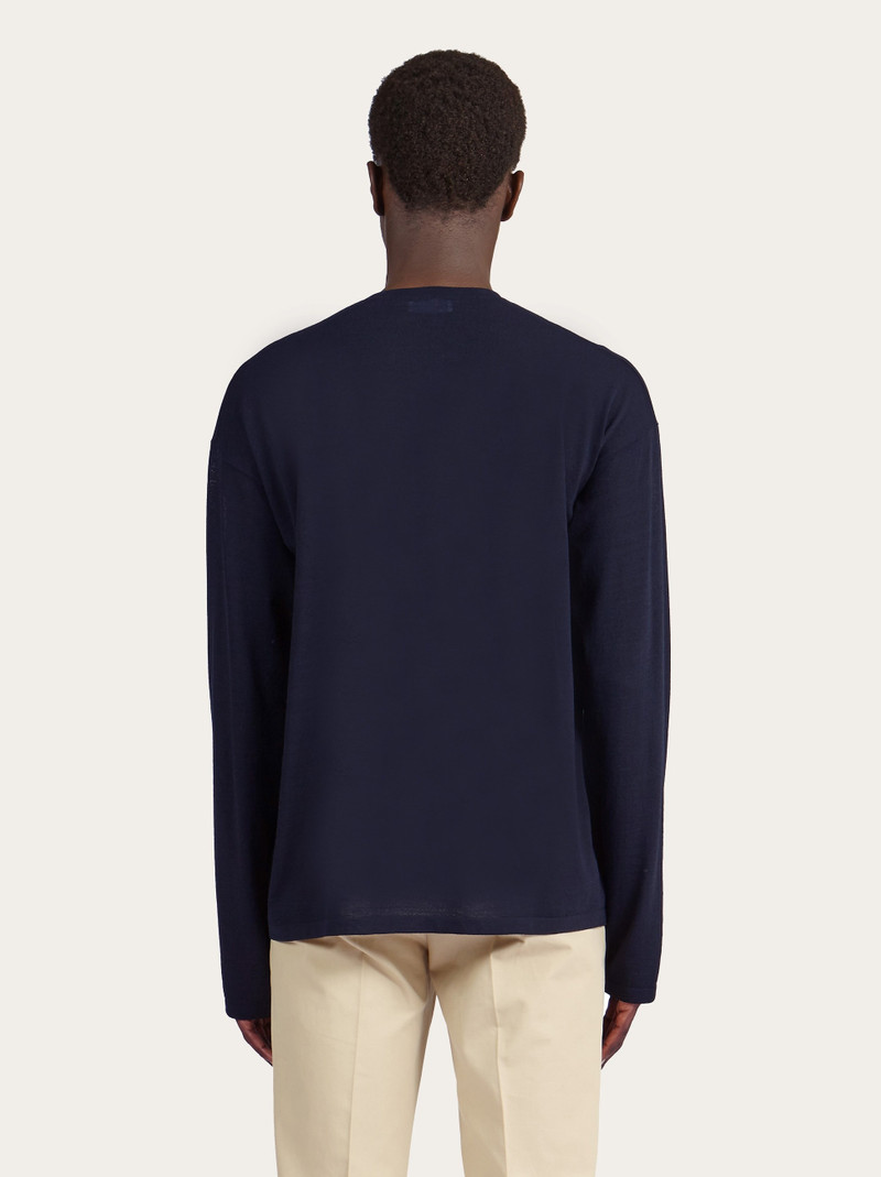 Jersey wool crew neck sweater 3