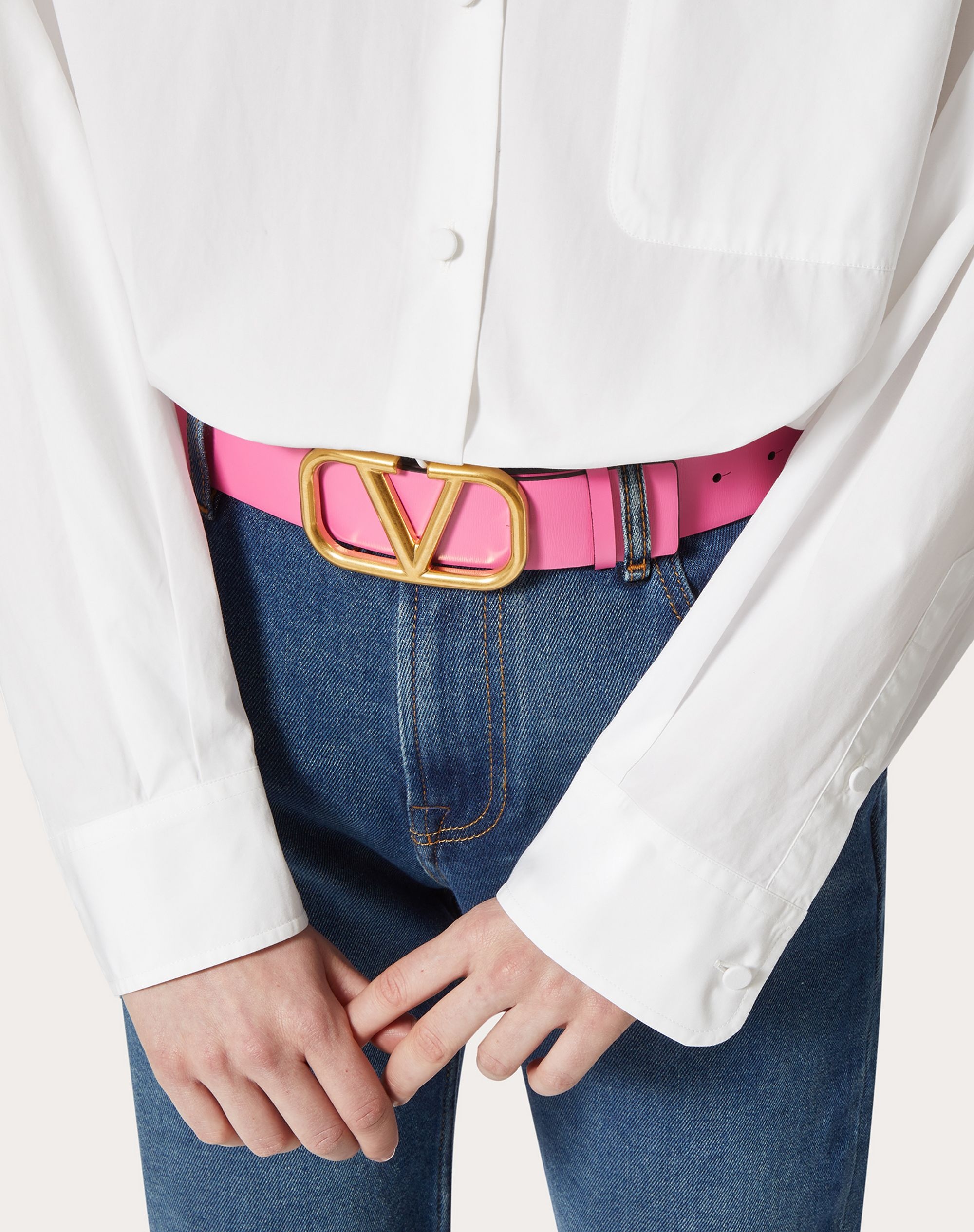 REVERSIBLE VLOGO SIGNATURE BELT IN Shiny CALFSKIN 40 MM - 5