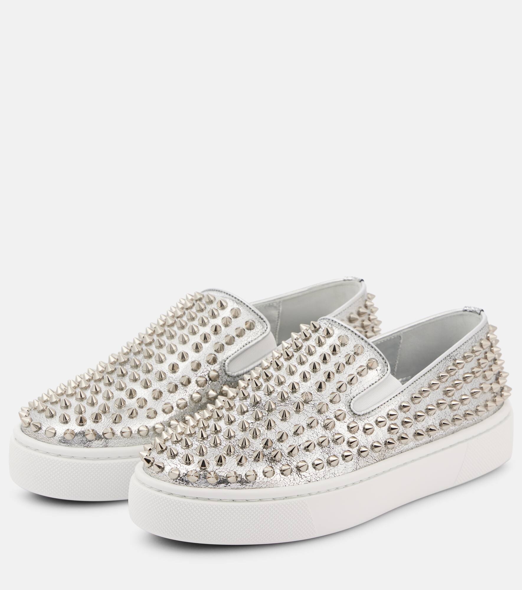 Spikeboat metallic leather slip-on sneakers - 4