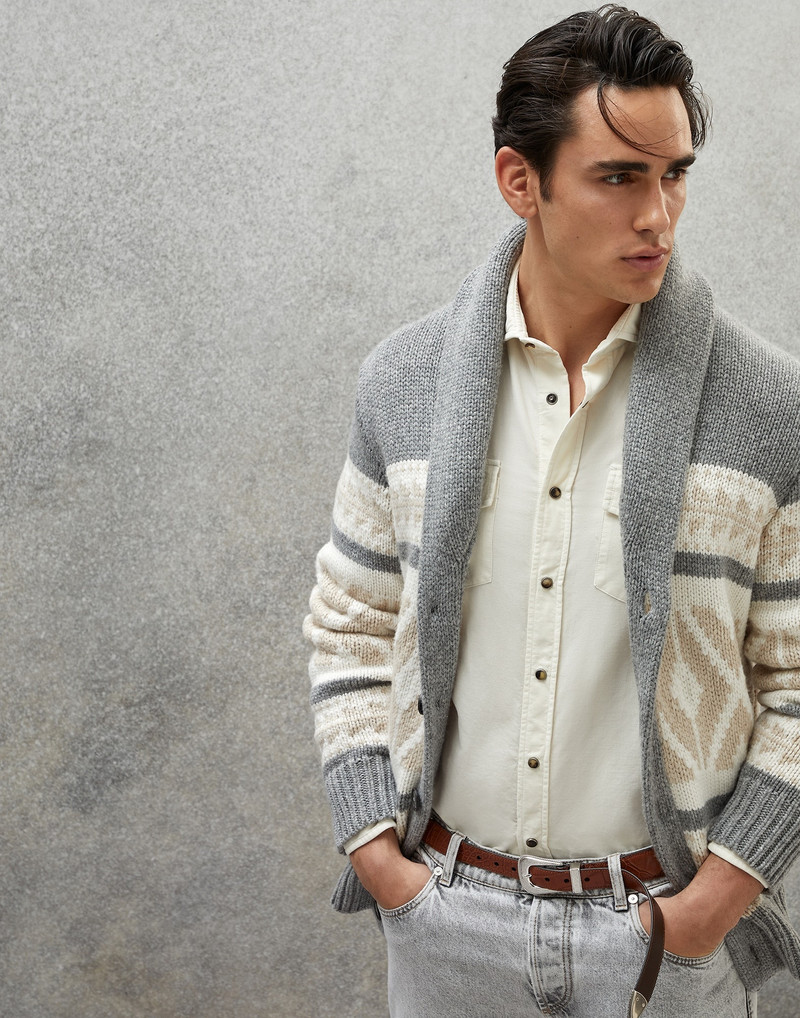 Nordic Jacquard cardigan in cashmere 4