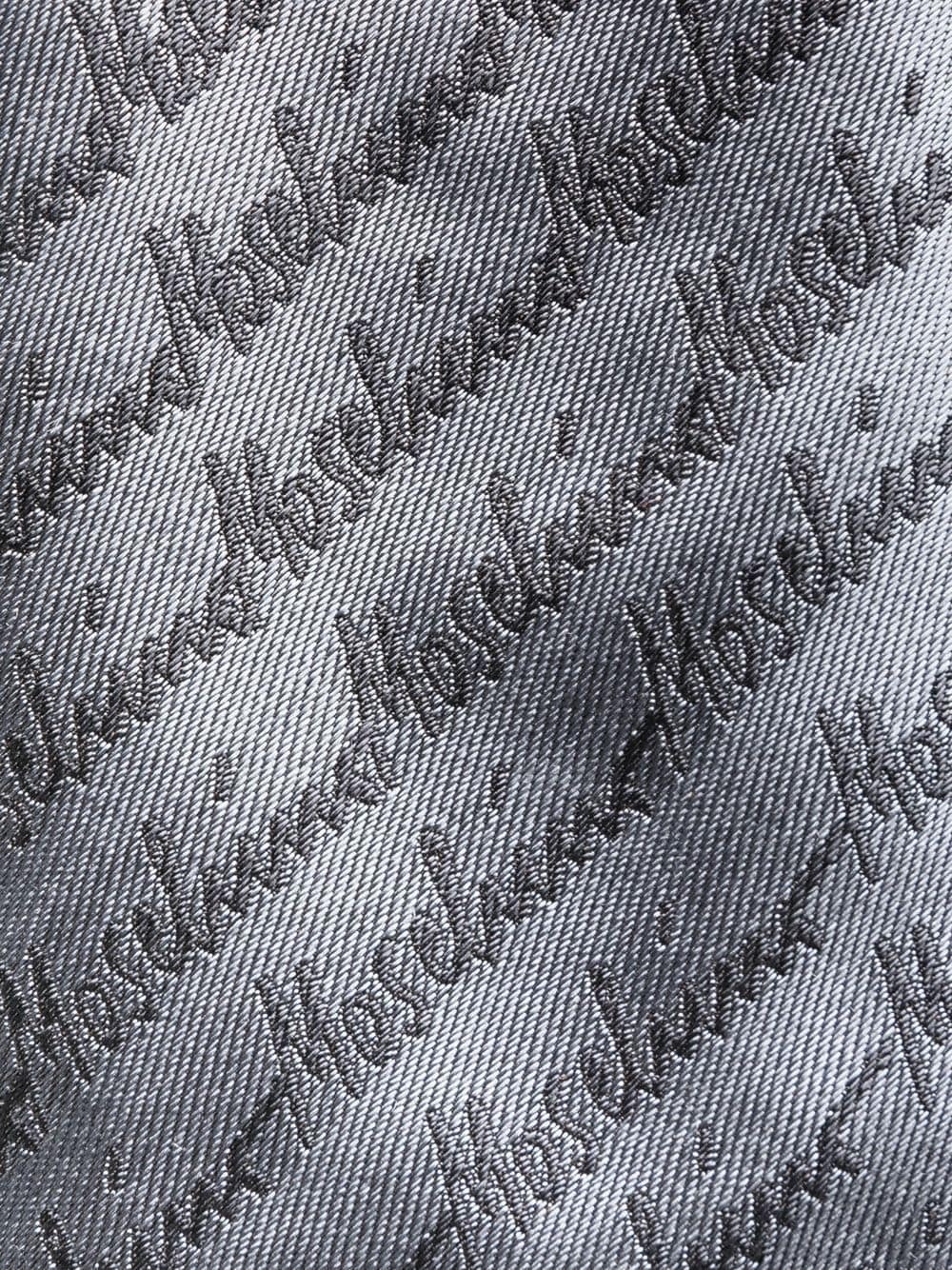 silk embroidered-logo tie - 2