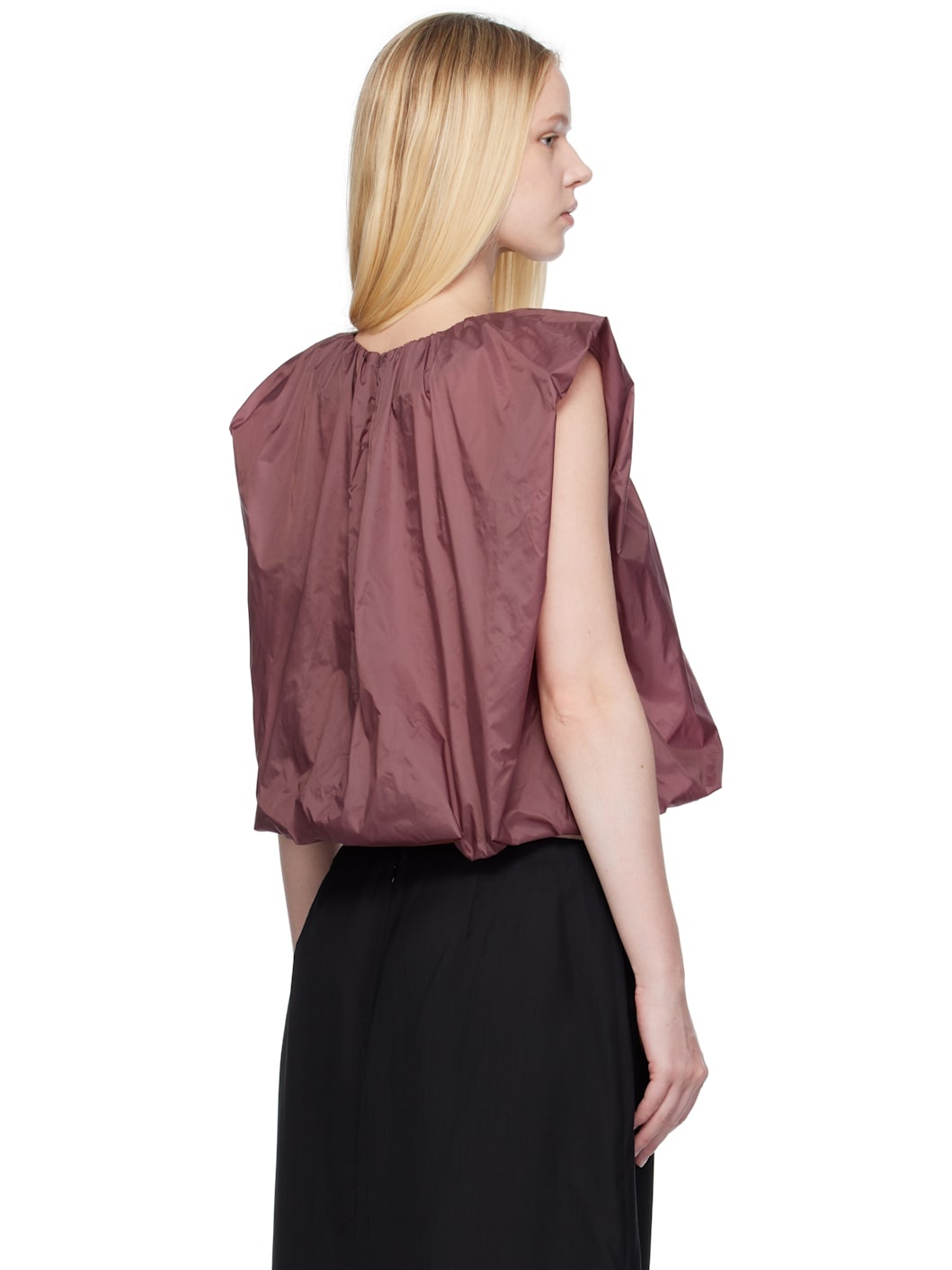 Purple Nylon Volume Shirring Top - 3
