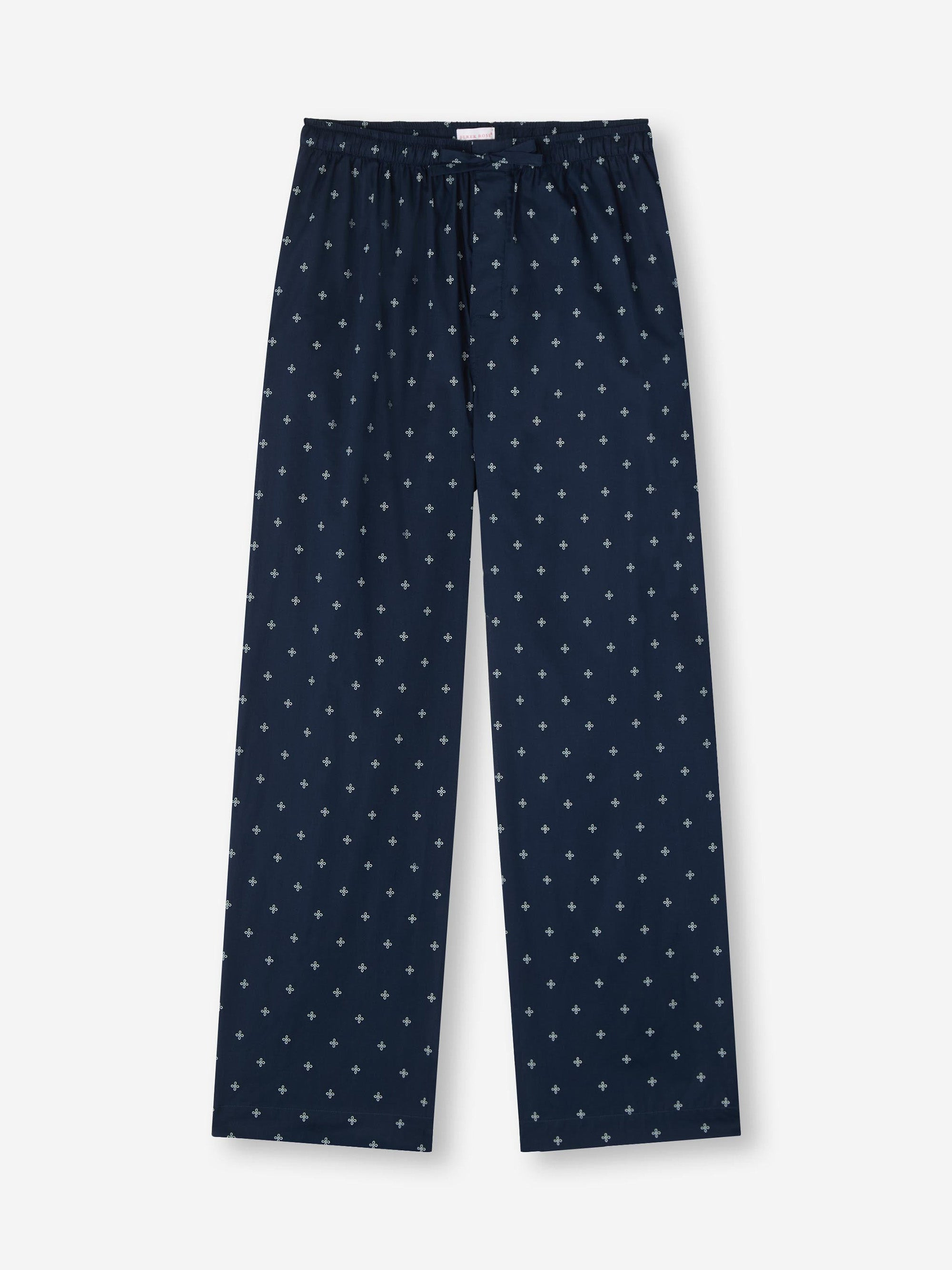 Men's Lounge Pants Cotton Batiste Navy Sailor's Knot Print - 2