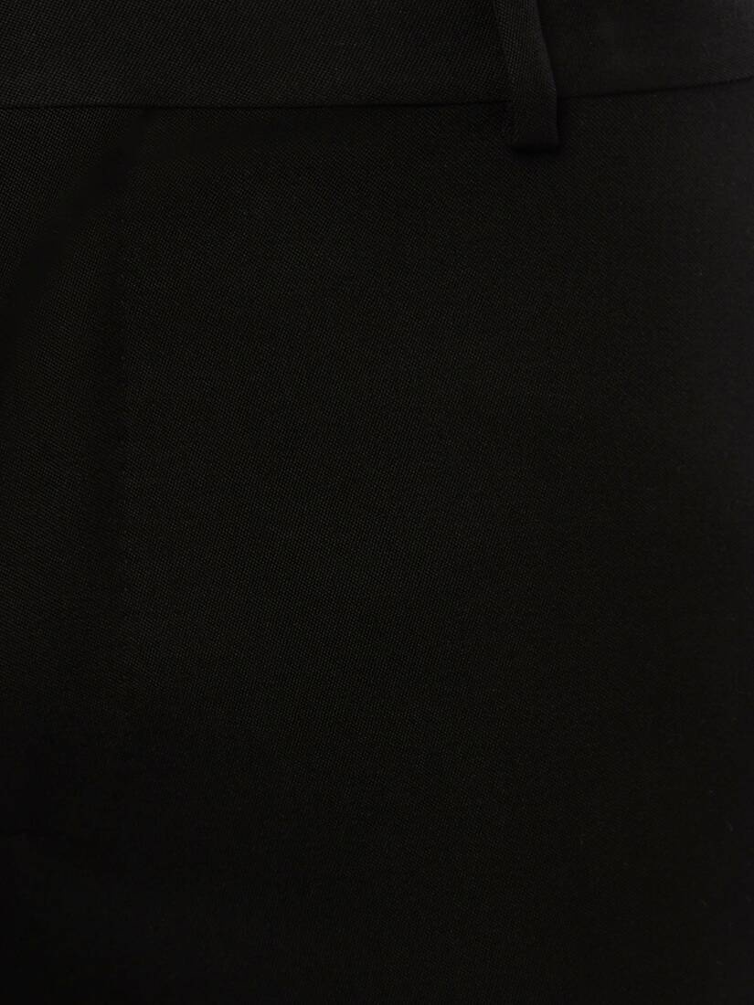Japanese Barathea Wool Cigarette Pants in Black - 6