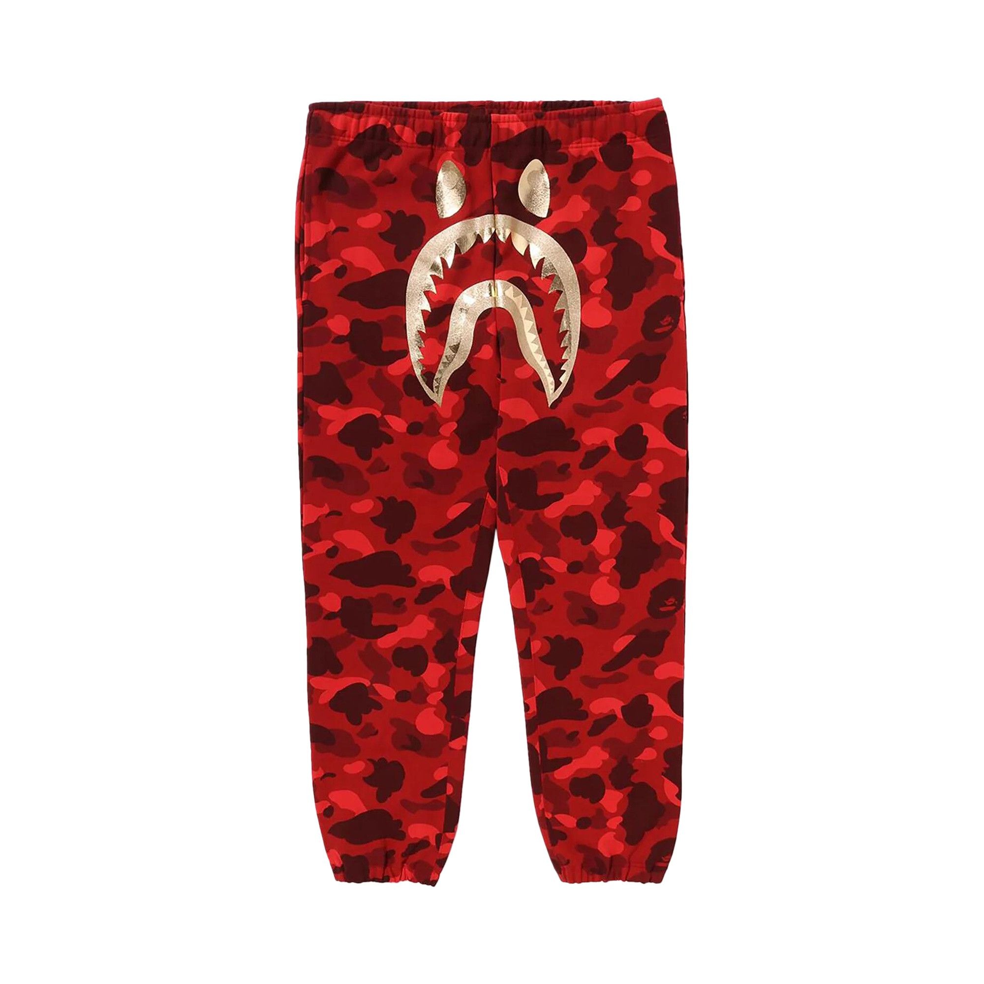 BAPE Color Camo Shark Sweatpants 'Red' - 1