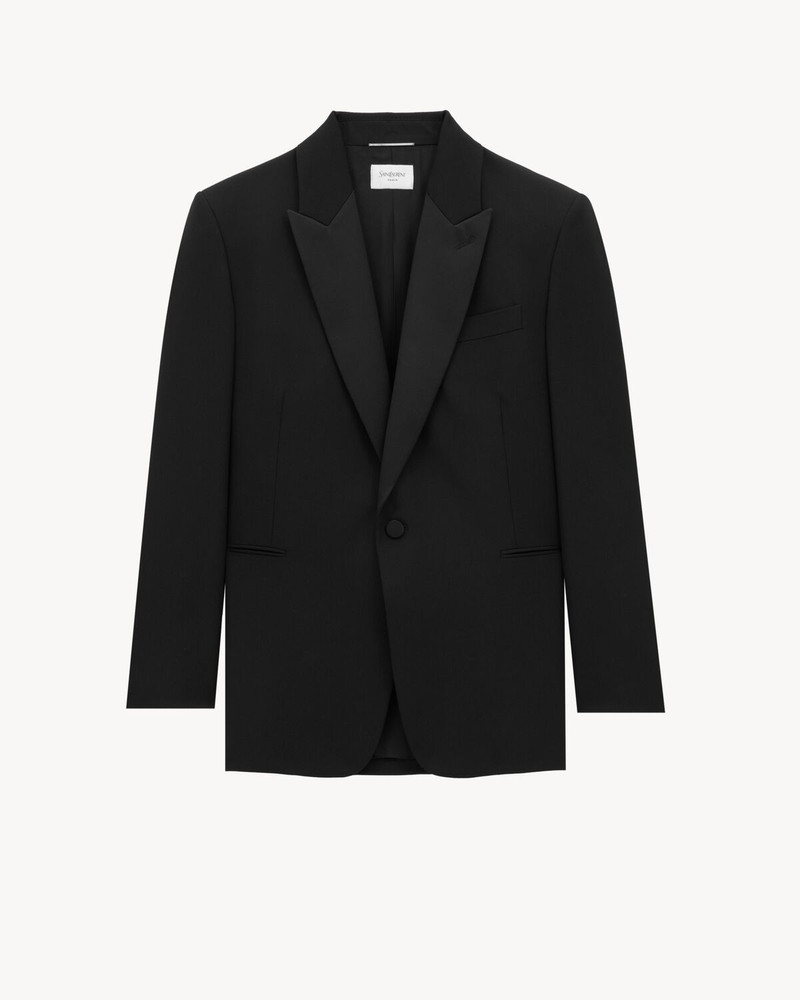 TUXEDO JACKET IN GRAIN DE POUDRE - 1