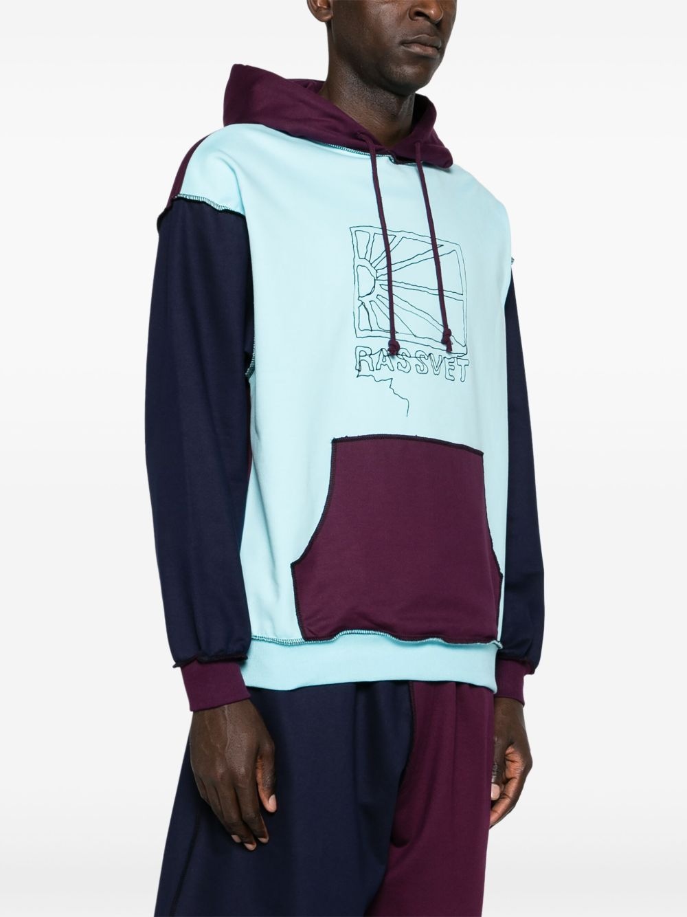logo-embroidered cotton hoodie - 3