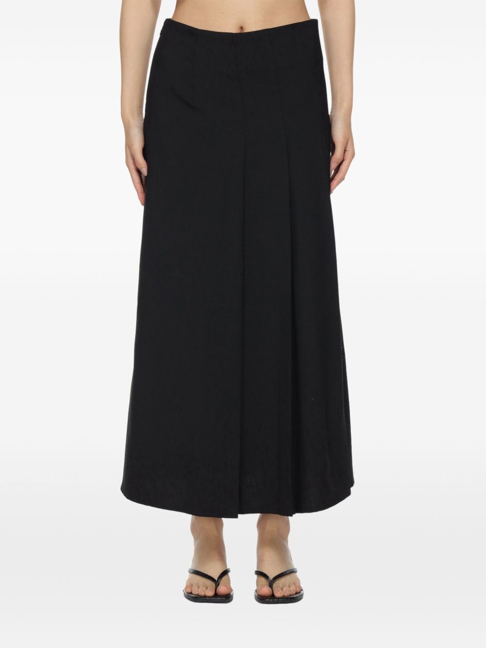 pleated asymmetric skirt - 3