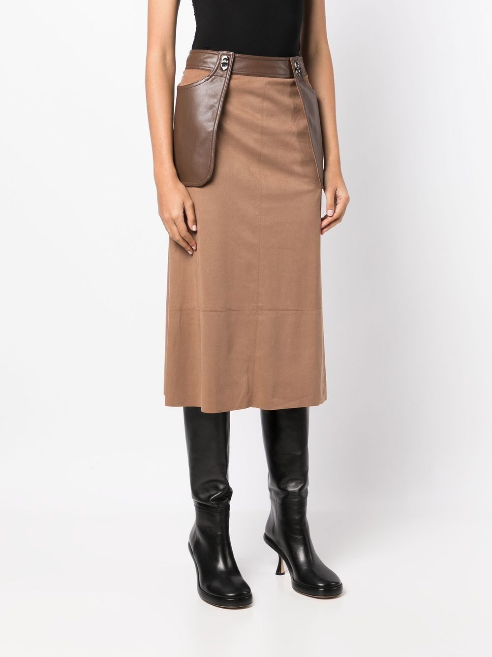 contrasting-panel detail skirt - 3