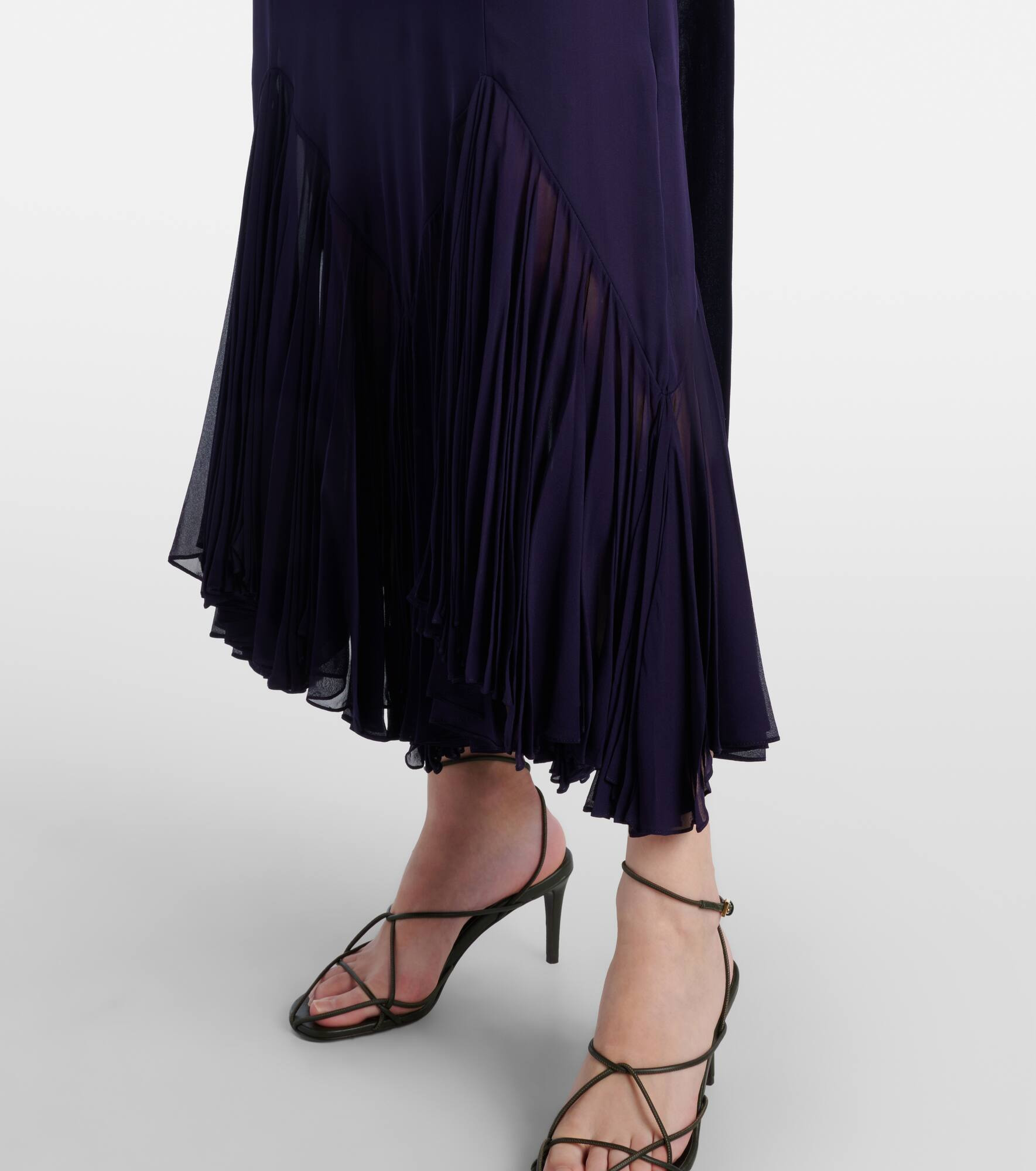 Candita scarf-detail silk midi dress - 5