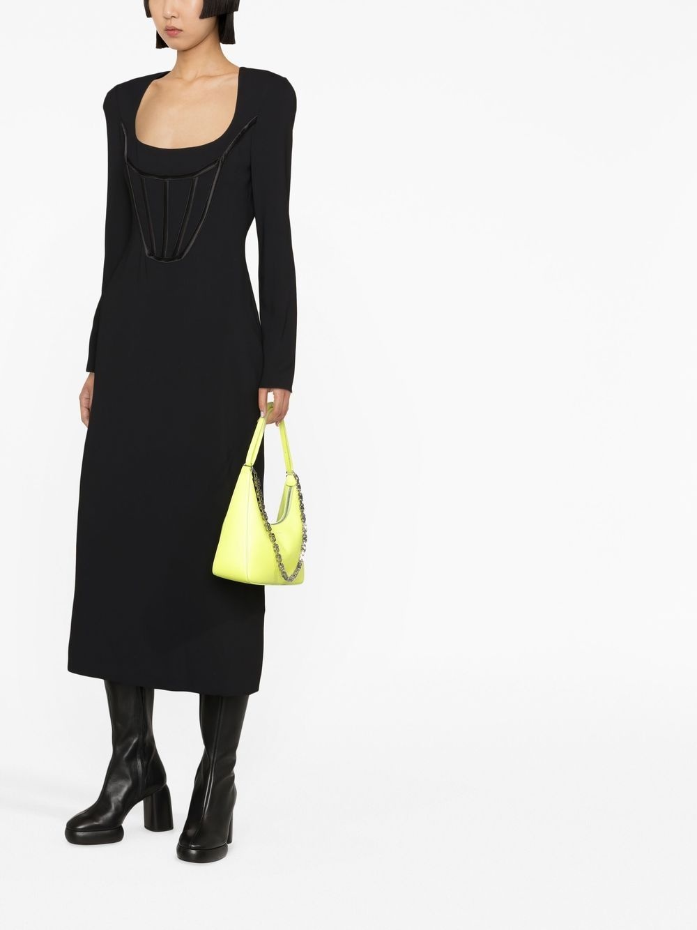 corset-top midi dress - 2