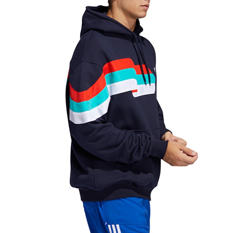 adidas originals Ripple Hoody Alphabet Printing hooded Long Sleeves Blue FM1518 - 3