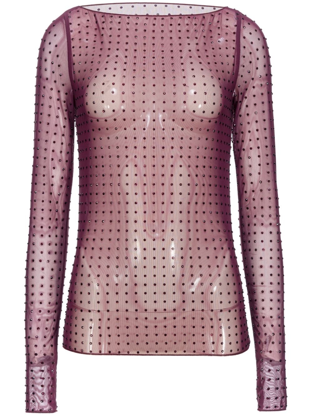 seamless semi-sheer blouse - 1