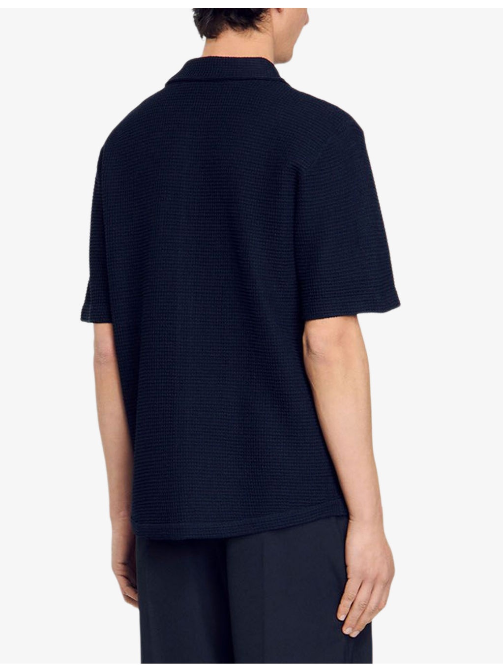 Button-Down Short-Sleeve Waffle Shirt - 4