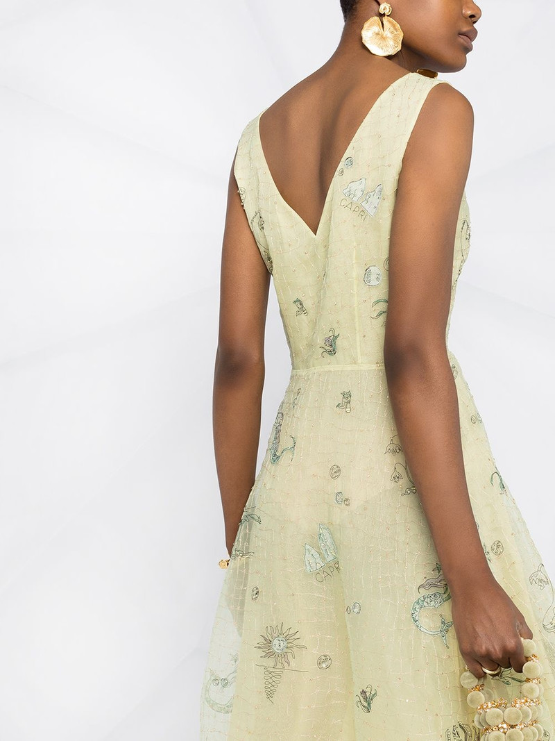 Capri print A-line midi dress 5