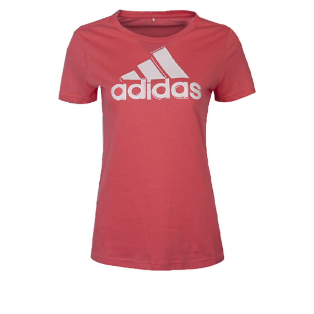 (WMNS) adidas Logo Casual T-Shirt Asia Sizing 'Red White' AI6167 - 1