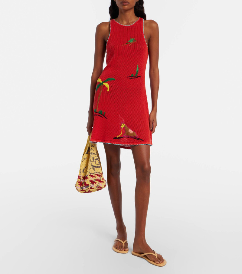 STAUD Marea embroidered cotton minidress outlook