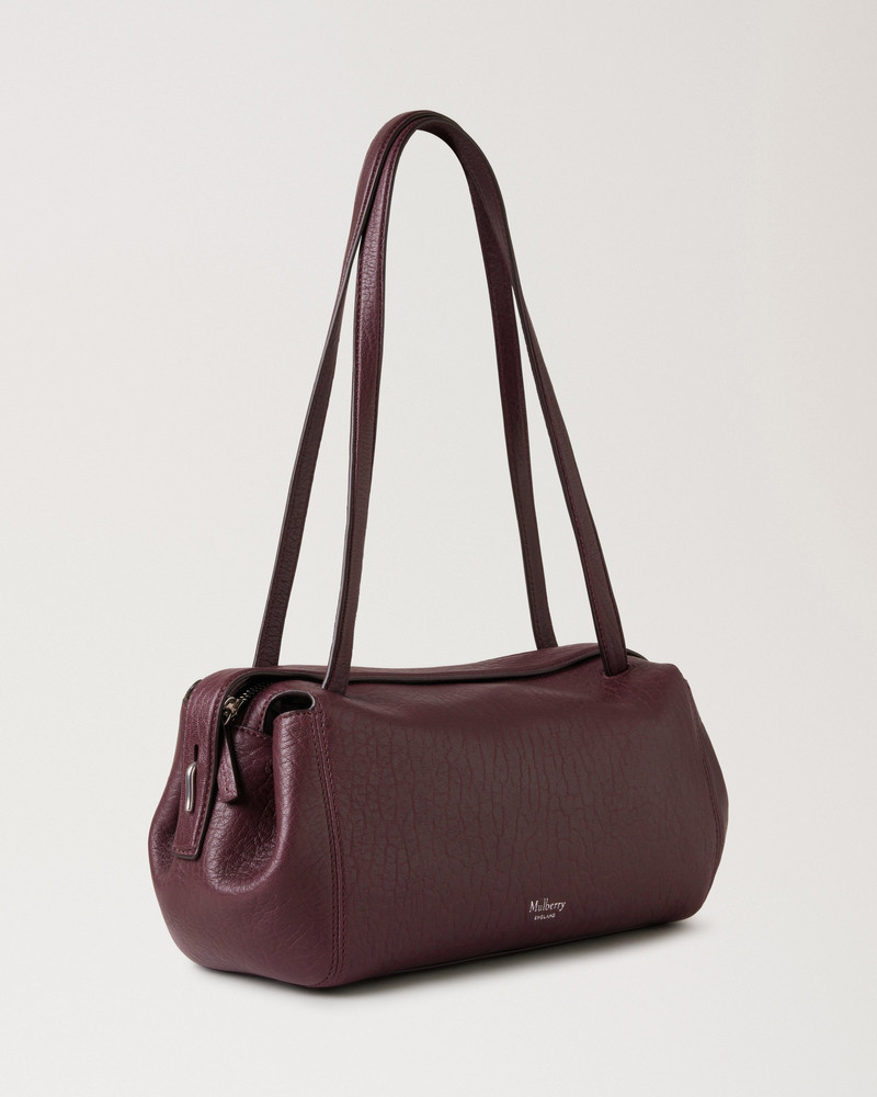 Meadow Small Shoulder Bag Black Cherry Natural Grain 4