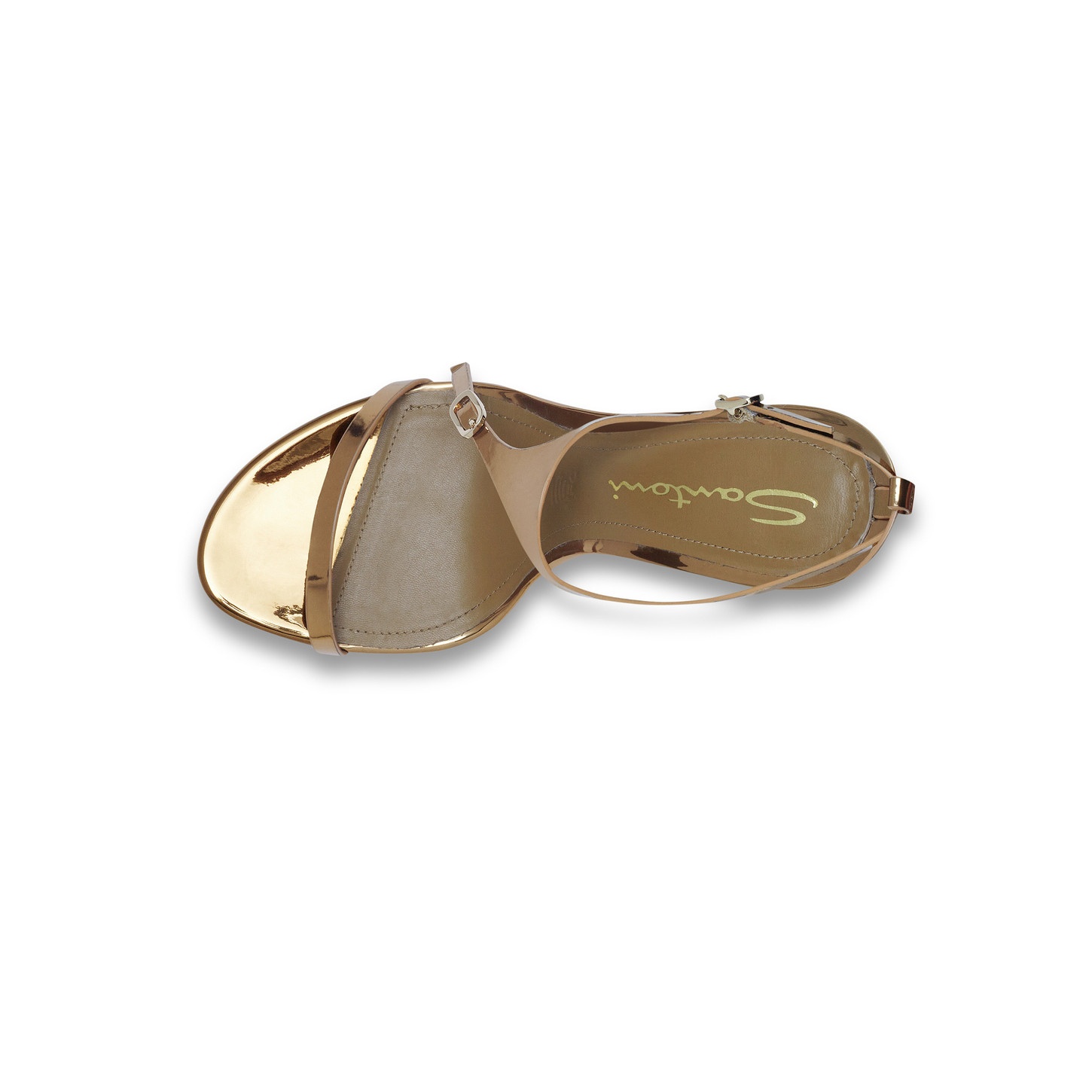 Women’s mirrored gold high-heel sandal - 4