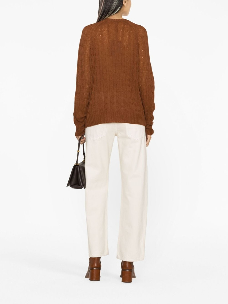 logo-embroidered cable-knit jumper 3