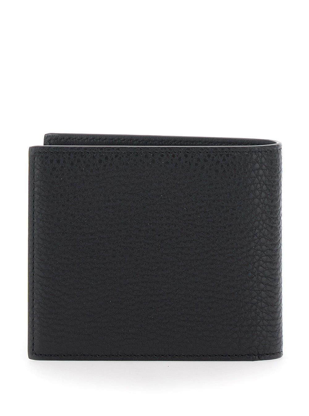 Givenchy Men Black Bi-Fold Wallet With Logo Lettering On The Front In Grained Leather Man - 4