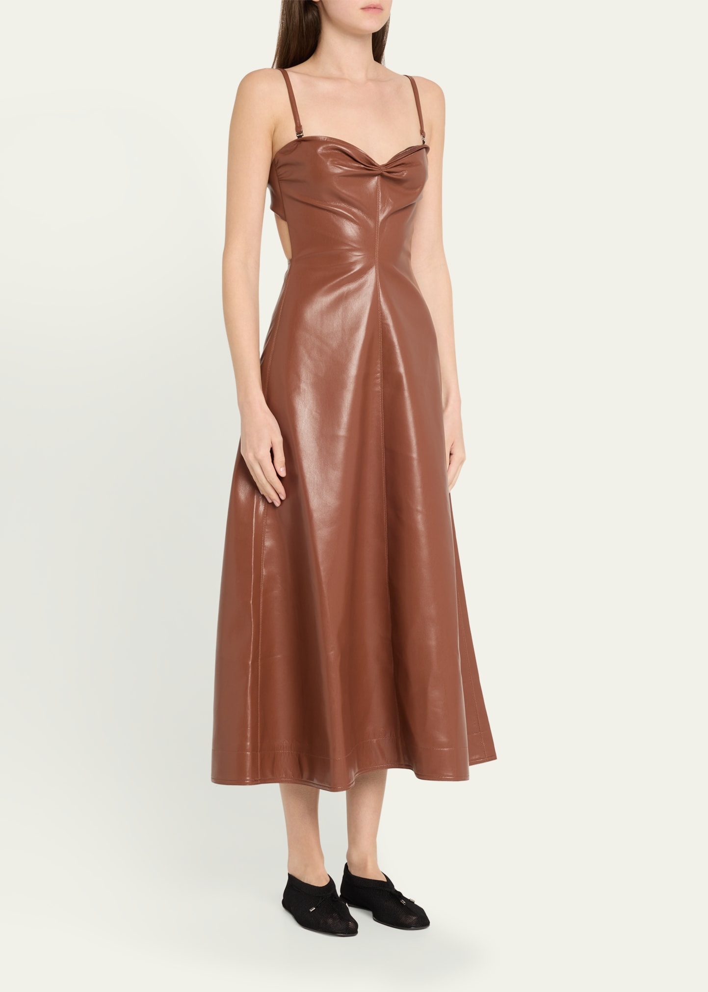 Iwona Alt-Leather Midi Dress - 4
