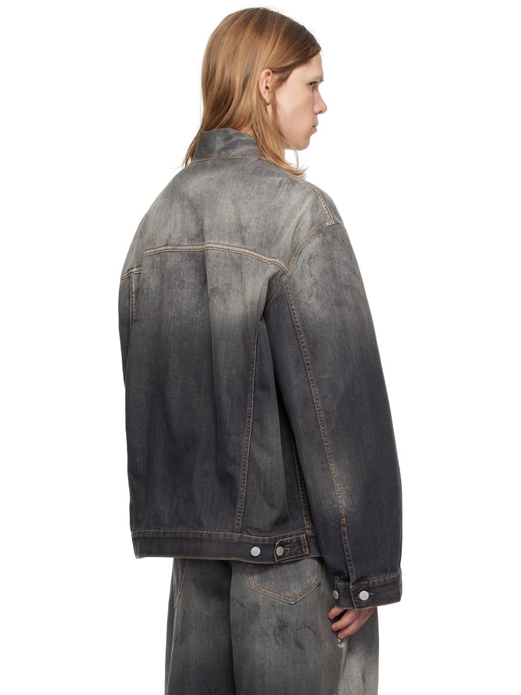 Black Oversized Fit Denim Jacket - 3