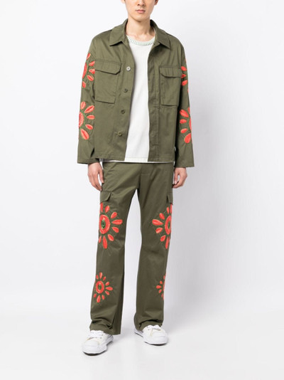 BLUEMARBLE embroidered military-style overshirt outlook