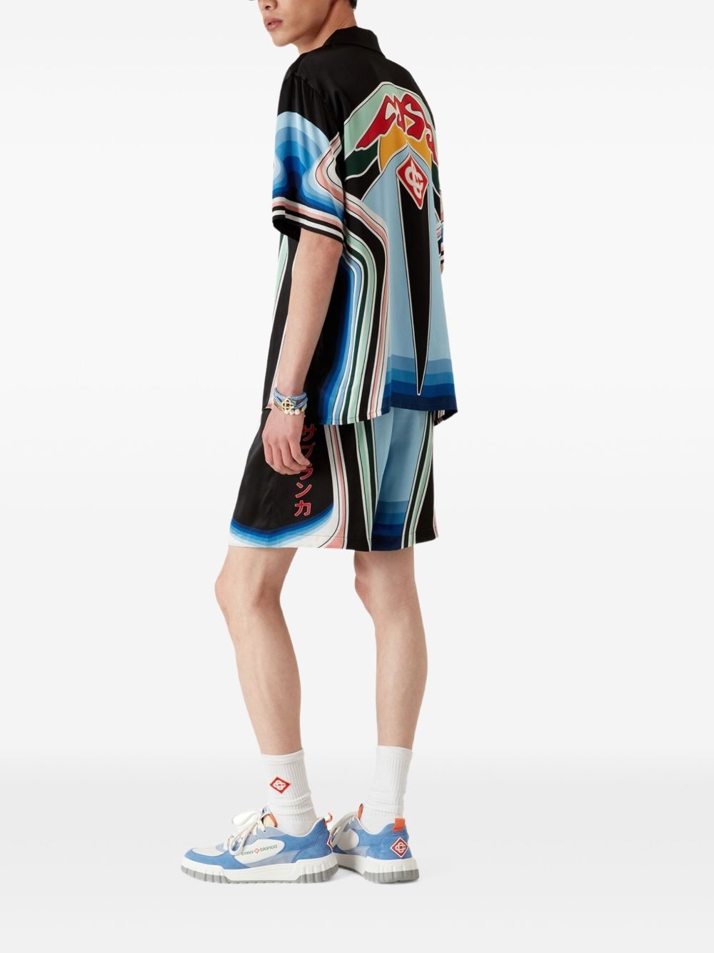 Graphic Mountain silk shorts - 3