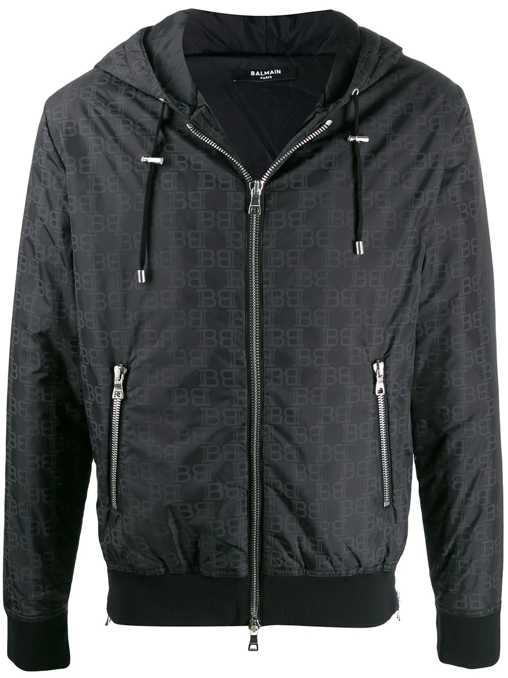 monogram-print hooded jacket - 1