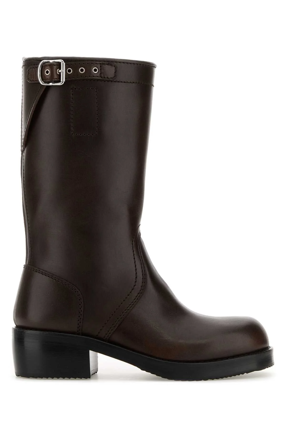 Dries Van Noten Women Dark Brown Leather Boots - 1