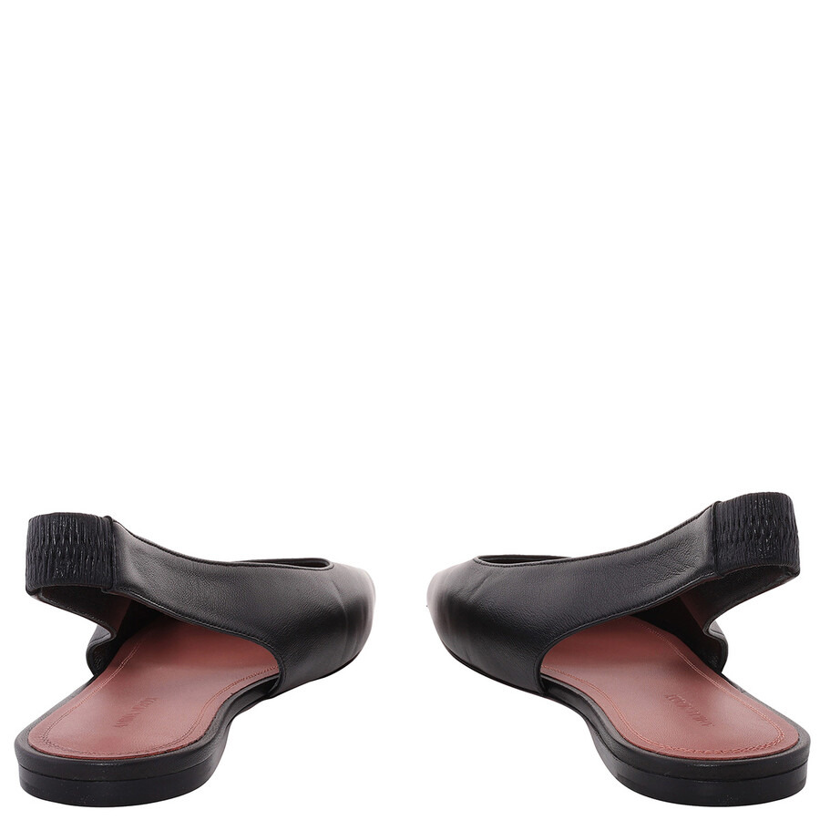 Amina Muaddi Nappa Black Ane Slingback Flats - 4