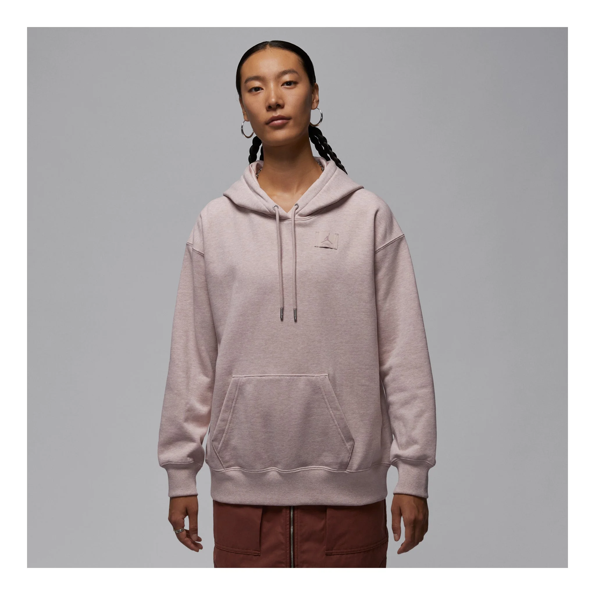 (WMNS) Air Jordan Flight Fleece Hoodie 'Petrified Grey' HJ1312-292 - 1