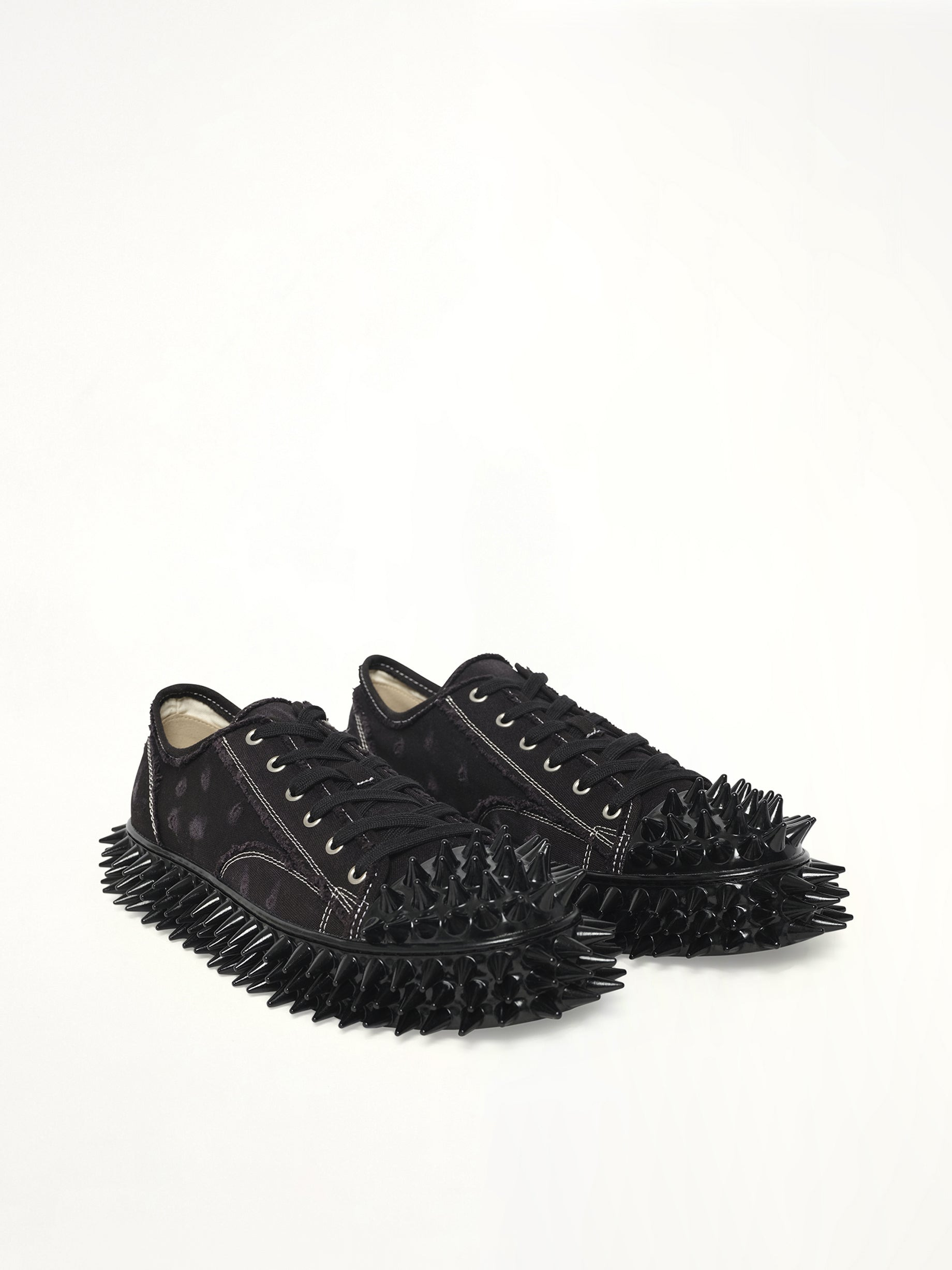 Spiky Canvas Sneaker in Black - 2