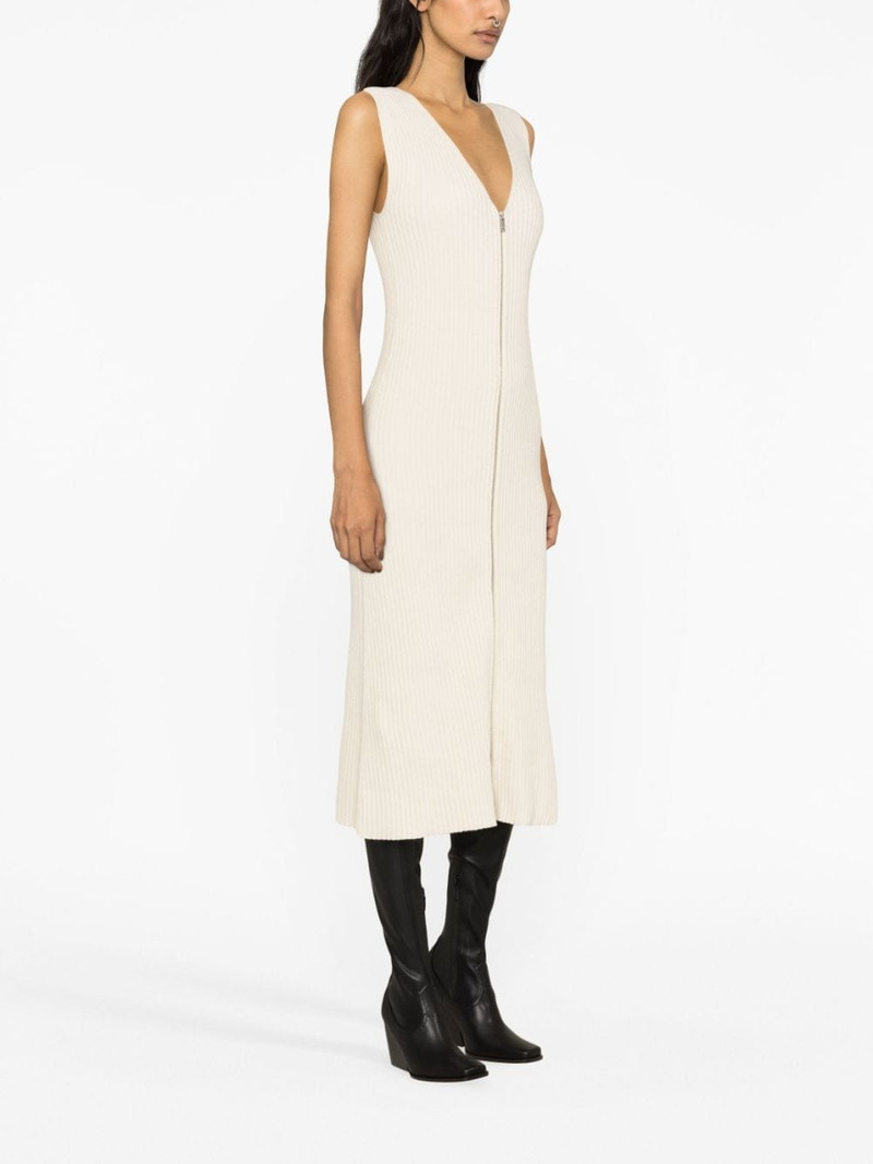 V-neck ribbed-knit midi dress 3